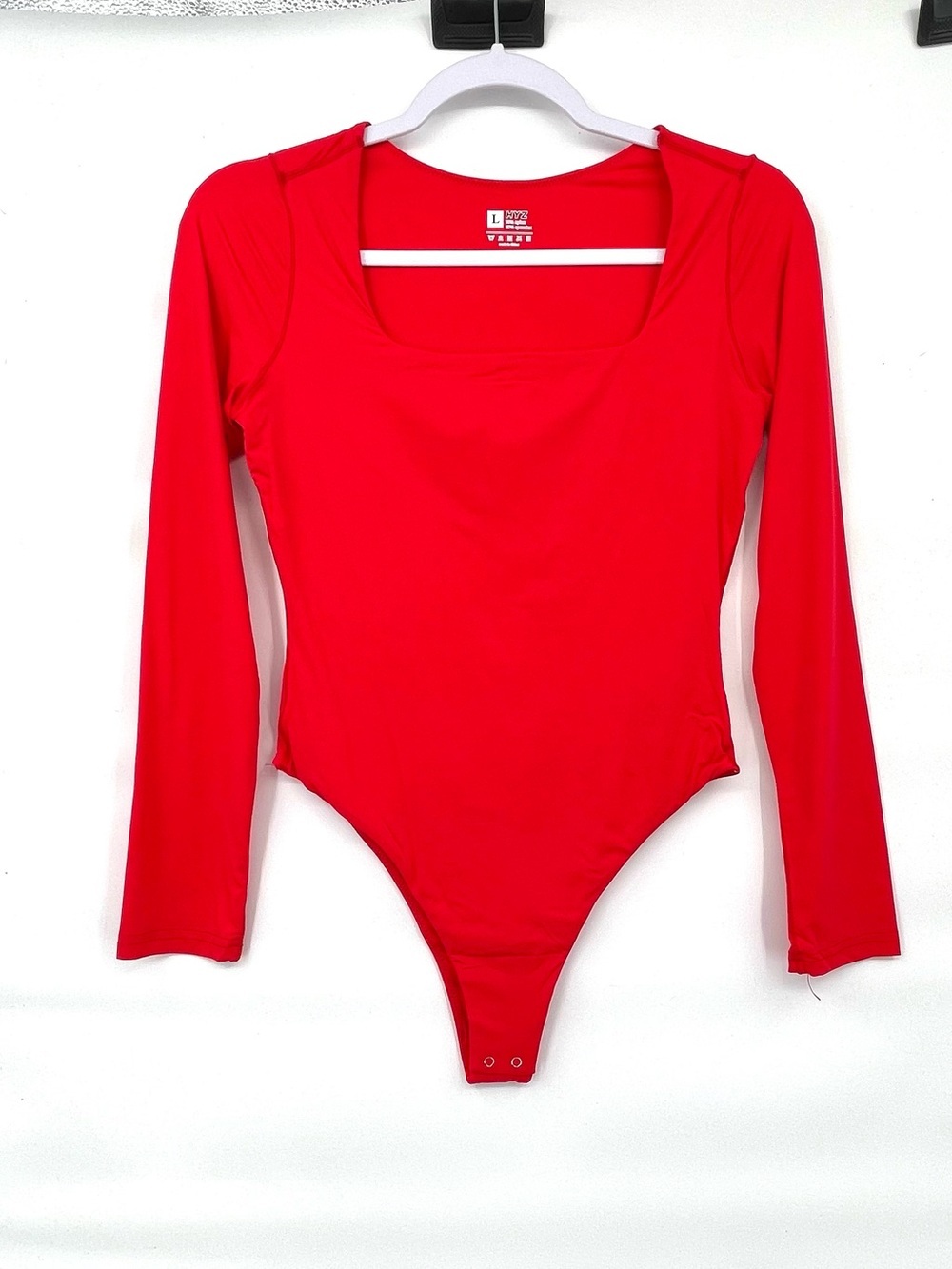 HYZ NWOT red long sleeve smoothing athletic bodysuit